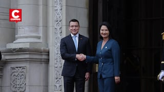 Keiko Fujimori recibe a Daniel Noboa en Lima para el XVII Gabinete Binacional Perú-Ecuador