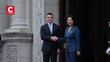 Keiko Fujimori recibe a Daniel Noboa en Lima para el XVII Gabinete Binacional Perú-Ecuador