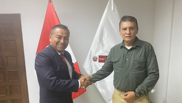 Alcalde del distrito de Miraflores con el ministro del Interior. Foto: Difusión.