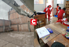 Chilca: padres protestan tras inundación de aulas prefabricadas en colegio Túpac Amaru