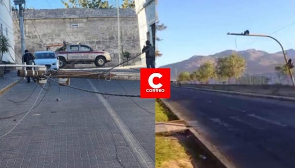 Reportaron daños en poste y semáforo en la ciudad de Arequipa. (Foto: Difusión)