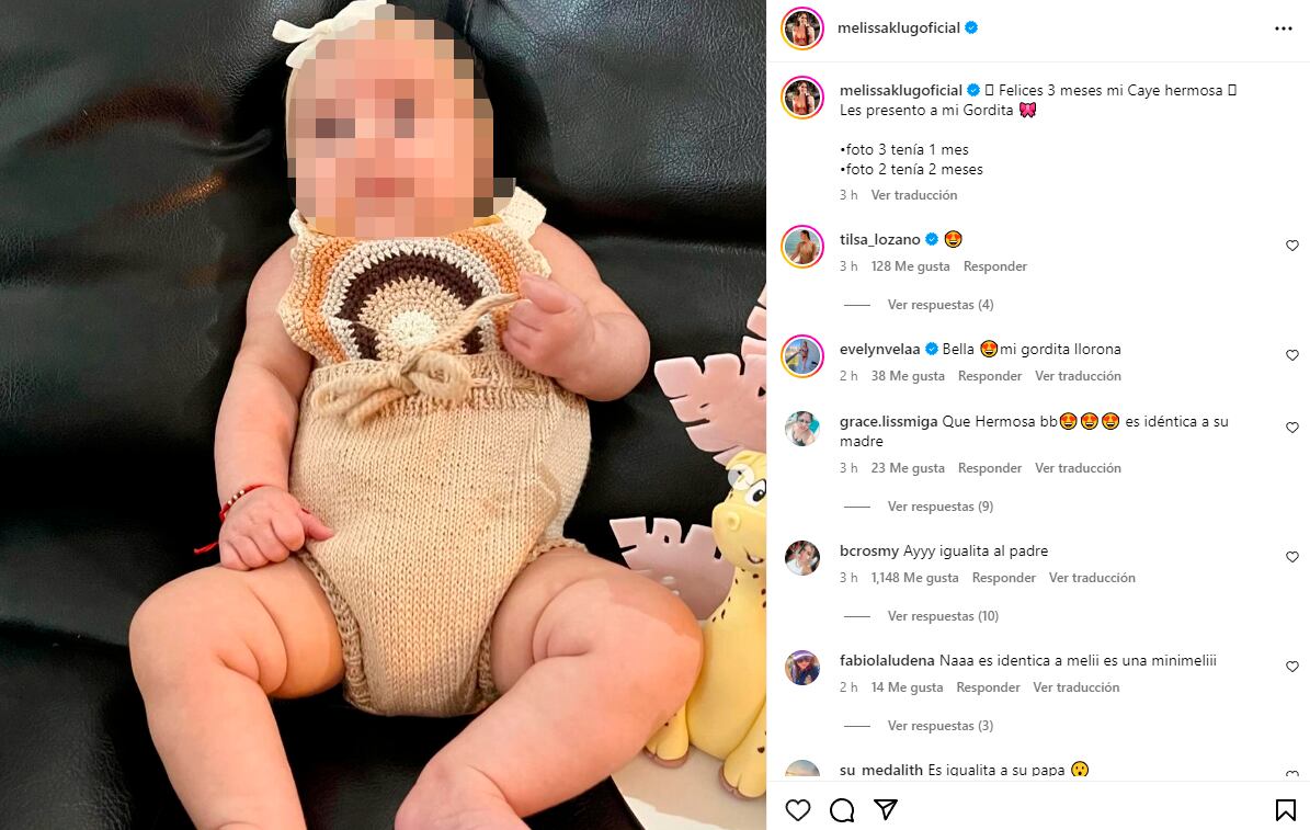 Bebé de Melissa Klug y Jesús Barco.