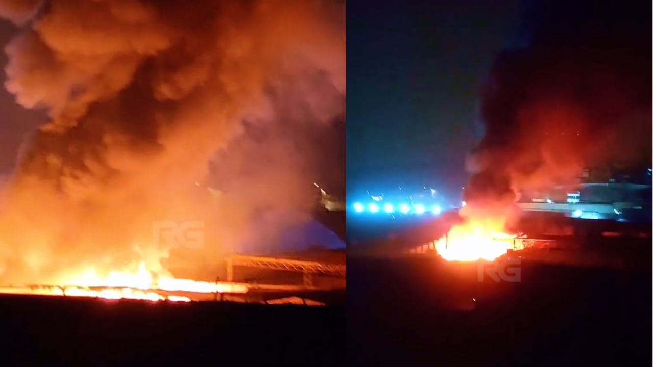 El siniestro ocurrió en Jicamarca y dejó en evidencia la falta de sistemas contra incendios en el establecimiento. (Imágenes de Roger García en X)