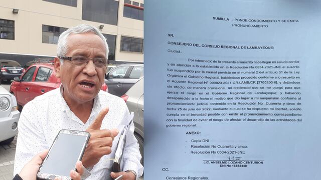 Anselmo Lozano pide reasumir funciones de gobernador regional