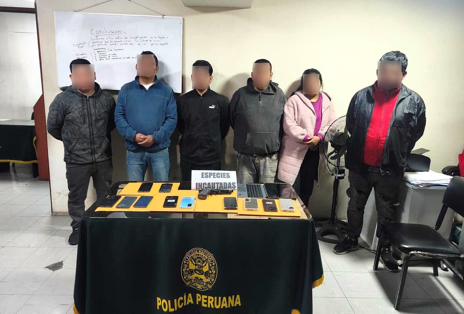 Banda criminal se dedicaría a cometer asaltos en el transporte público en Sachaca, en Arequipa. Foto: PNP.