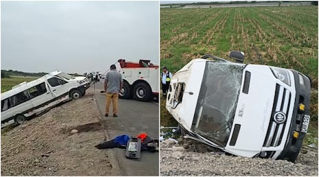 Chincha: 16 turistas heridos tras brutal volcadura de minivan cerca al río Matagente