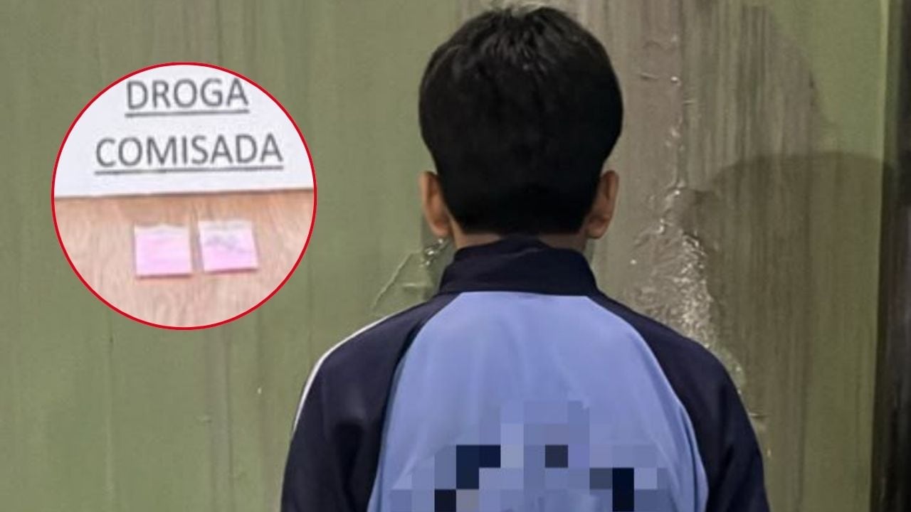 Policía intervino a estudiante en institución educativa Santa María del distrito de La Esperanza. De acuerdo a las investigaciones, comercializaba Tusi a sus compañeros.