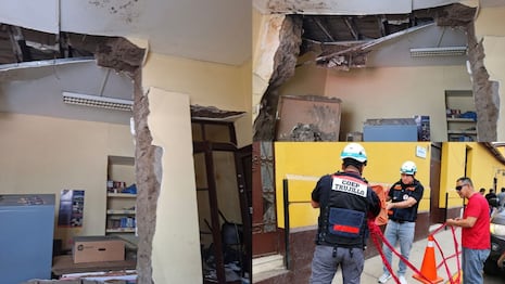 La Libertad: Colapsa el techo y parte de un muro de oficina de la Universidad Nacional de Trujillo