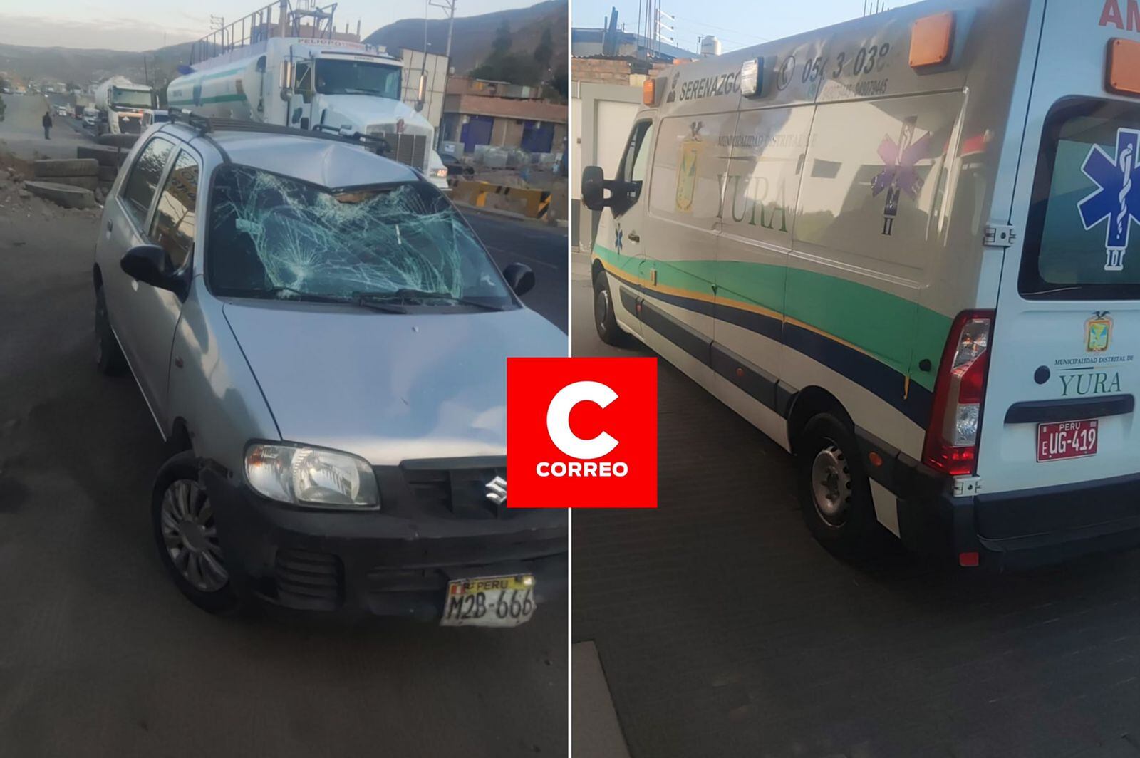 Accidente de tránsito en Yura deja a una mujer malherida. (Foto: Difusión)