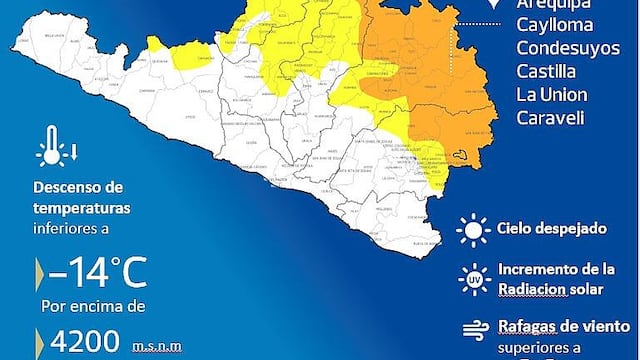 Desde hoy se intensifica la helada en la región Arequipa