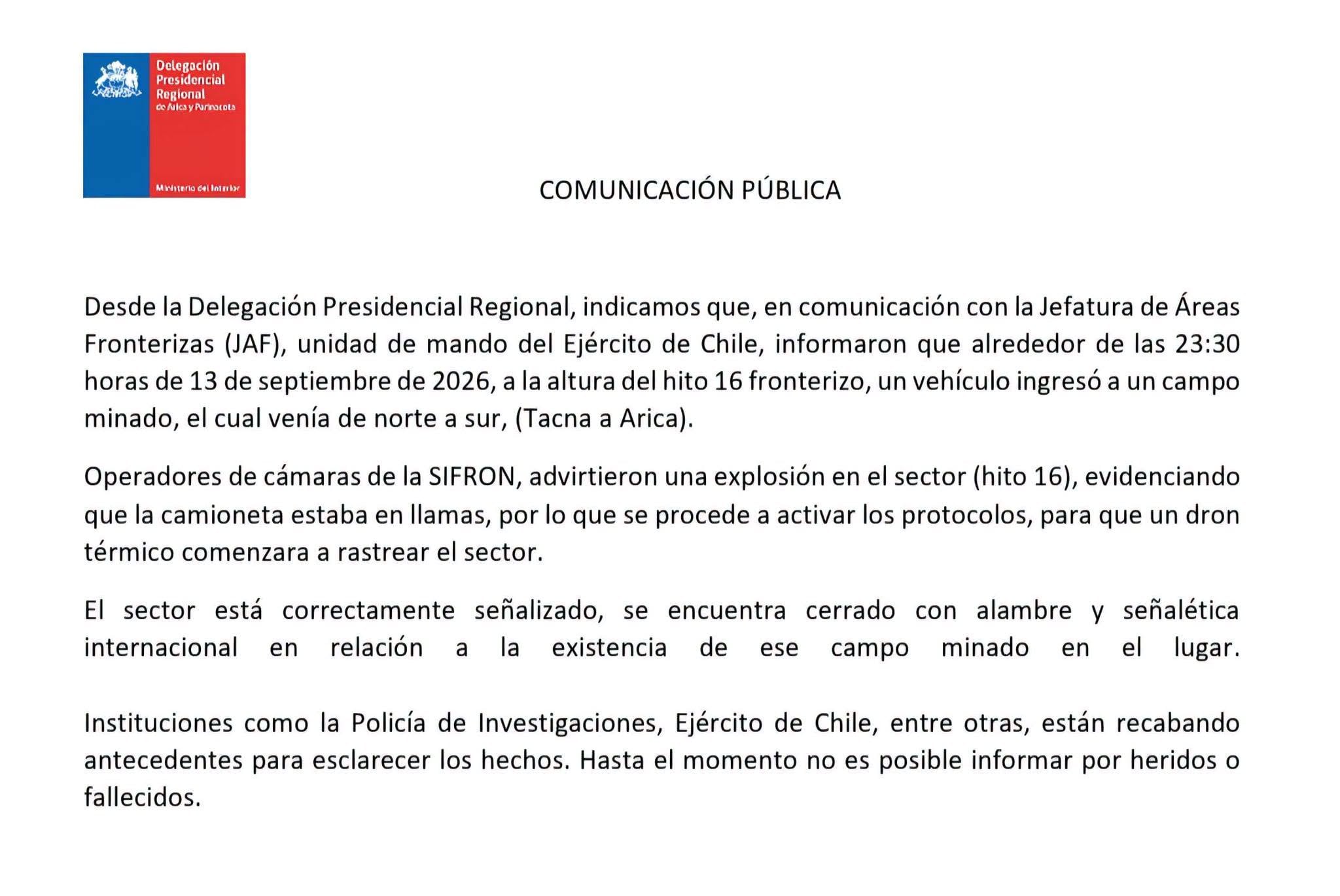 Tacna: vehículo explota tras ingresar a campo minado en la frontera con Chile. Composición: Diario Correo.