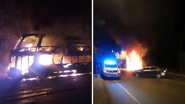​Chosica: Bus interprovincial se incendia en la Carretera Central (VIDEOS)
