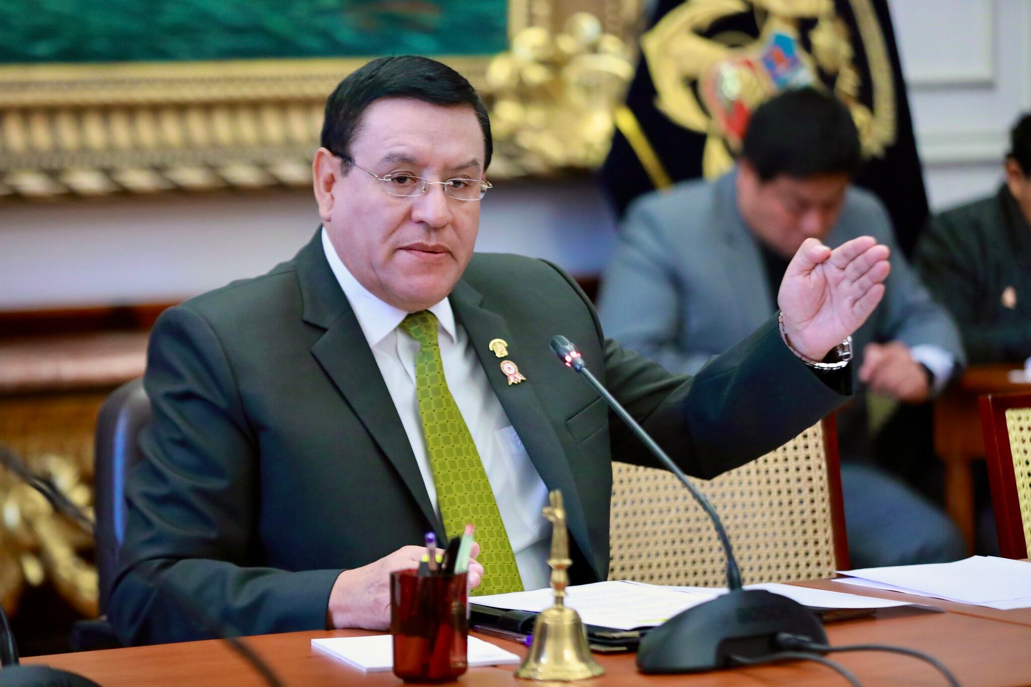 Alejandro Soto desmintió que durante su gestión se haya aprobado la pensión vitalicia para Alberto Fujimori. (Foto: Congreso)