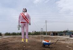 Ica: el muñeco más grande del Perú de Dina Boluarte de 7 metros, fue quemado en Pisco