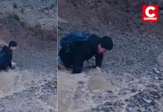 Huánuco: Huaico sorprende a joven y lo deja atrapado en el lodo en Ambo