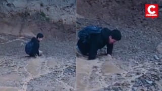 Huánuco: Huaico sorprende a joven y lo deja atrapado en el lodo en Ambo
