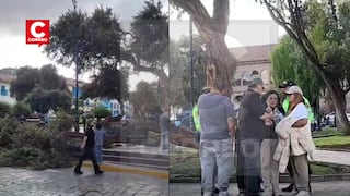 Árbol le cae a turista nacional en pleno Centro Histórico de Cusco (VIDEO)