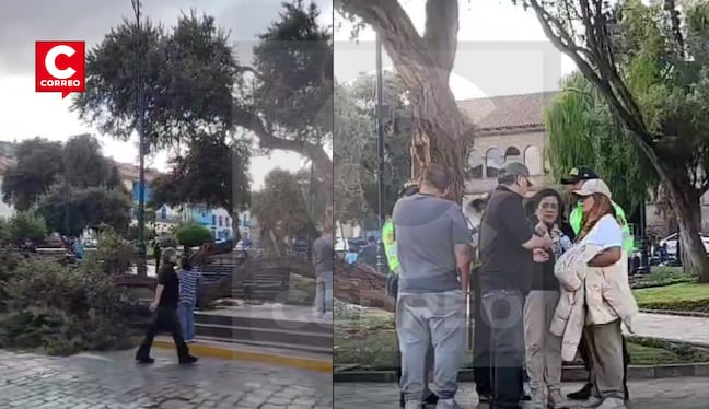Árbol le cae a turista nacional en pleno Centro Histórico de Cusco (VIDEO)