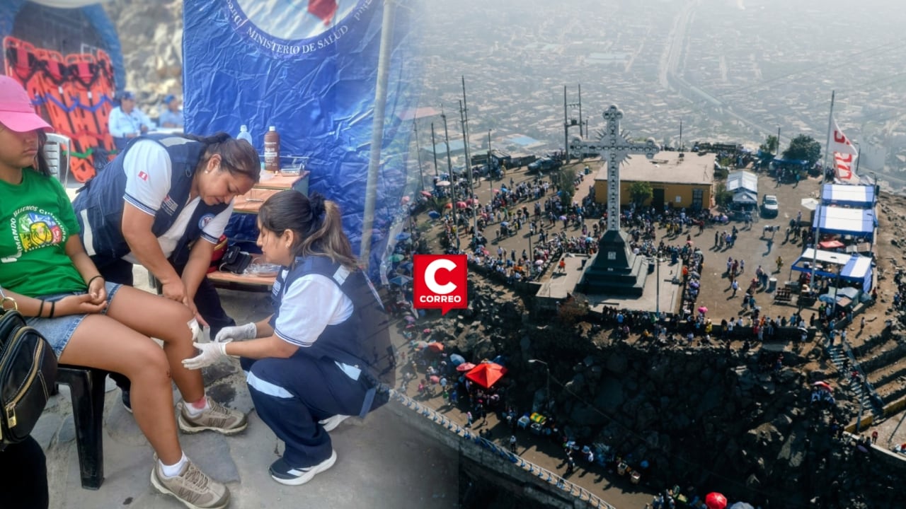 Semana Santa 2026: Diris Lima Norte atendió a 846 fieles y vacunó a 387 peregrinos en Cerro San Cristóbal. Composición: Diario Correo.