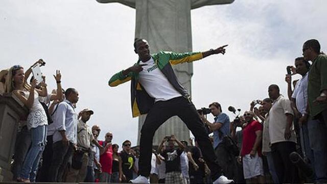 Usain Bolt se divierte en Brasil