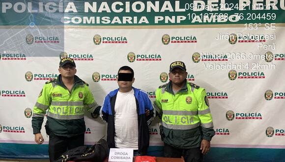 Un pasajero detenido por llevar droga cuando viajaba de Huánuco a Pasco