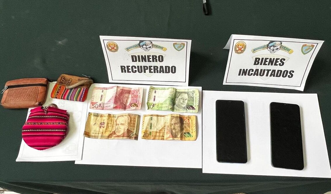 Policía recuperó monederos, dinero y dos celulares producto de ilícitos