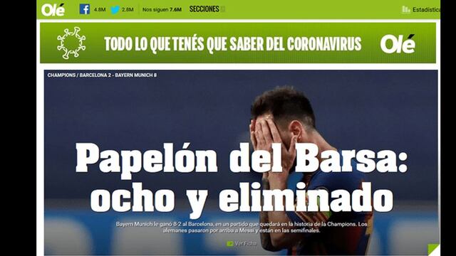 Barcelona, eliminado de la Champions: la reacción de los medios extranjeros tras el adiós 