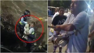 Ica: Serenazgo de Parcona rescata a perro que cayó al río Ica desde el puente Puno
