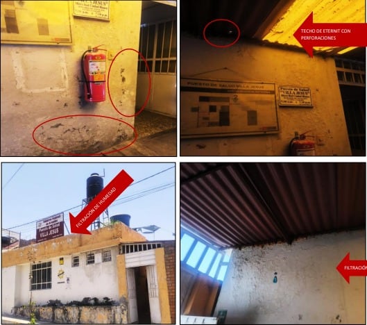 Centros de salud presentan filtraciones de agua. (Foto: Contraloría)