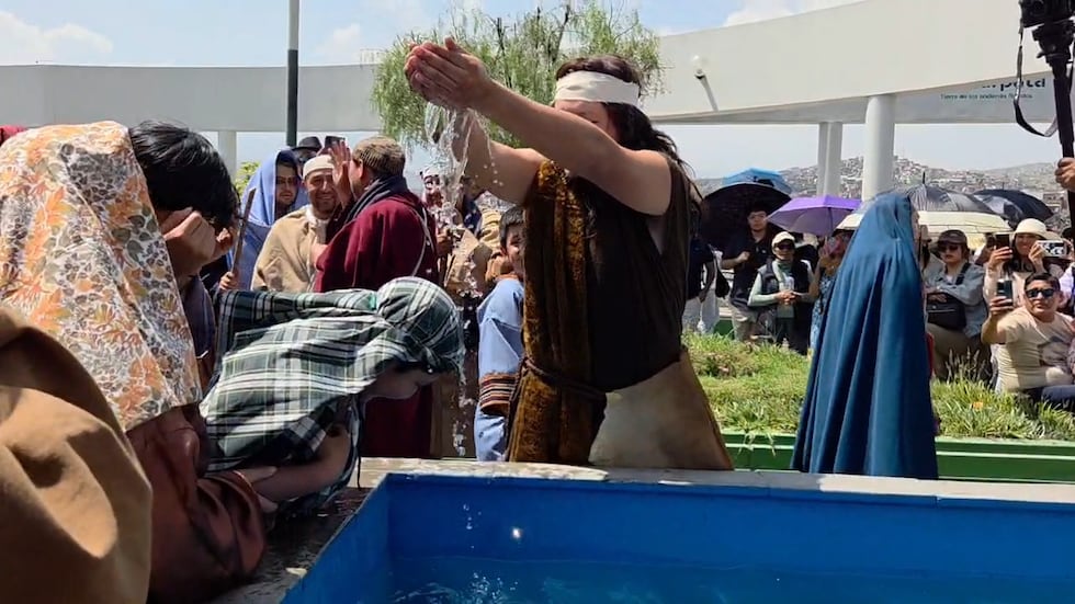 Escenificación de Vida, Pasión y Muerte de Jesucristo en Paucarpata, Arequipa. (Foto: Yunsu Pariapaza/@photo.gec)