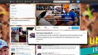 Henrique Capriles expresa sus condolencias por la muerte de Hugo Chávez