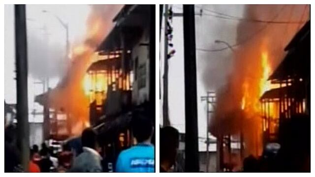 Incendio alarmó a los habitantes de Belén en Iquitos (VIDEO)