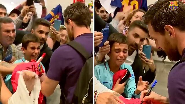 Este niño no pudo contener el llanto cuando saludó a Lionel Messi (VIDEO) 