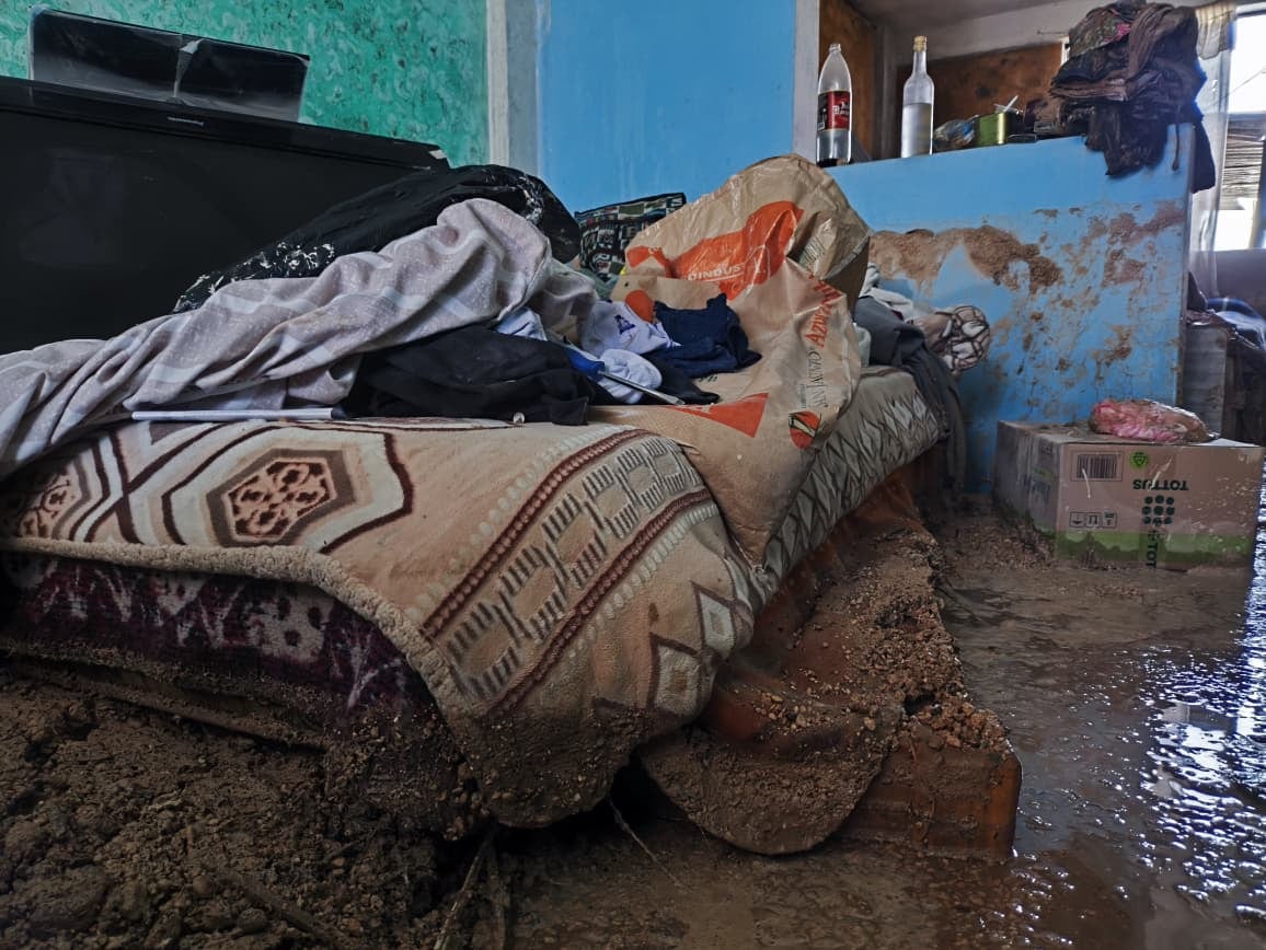 Vivienda inundada en el sector 8 de Apipa, Cerro Colorado, tras lluvias en Arequipa. Foto: GEC.