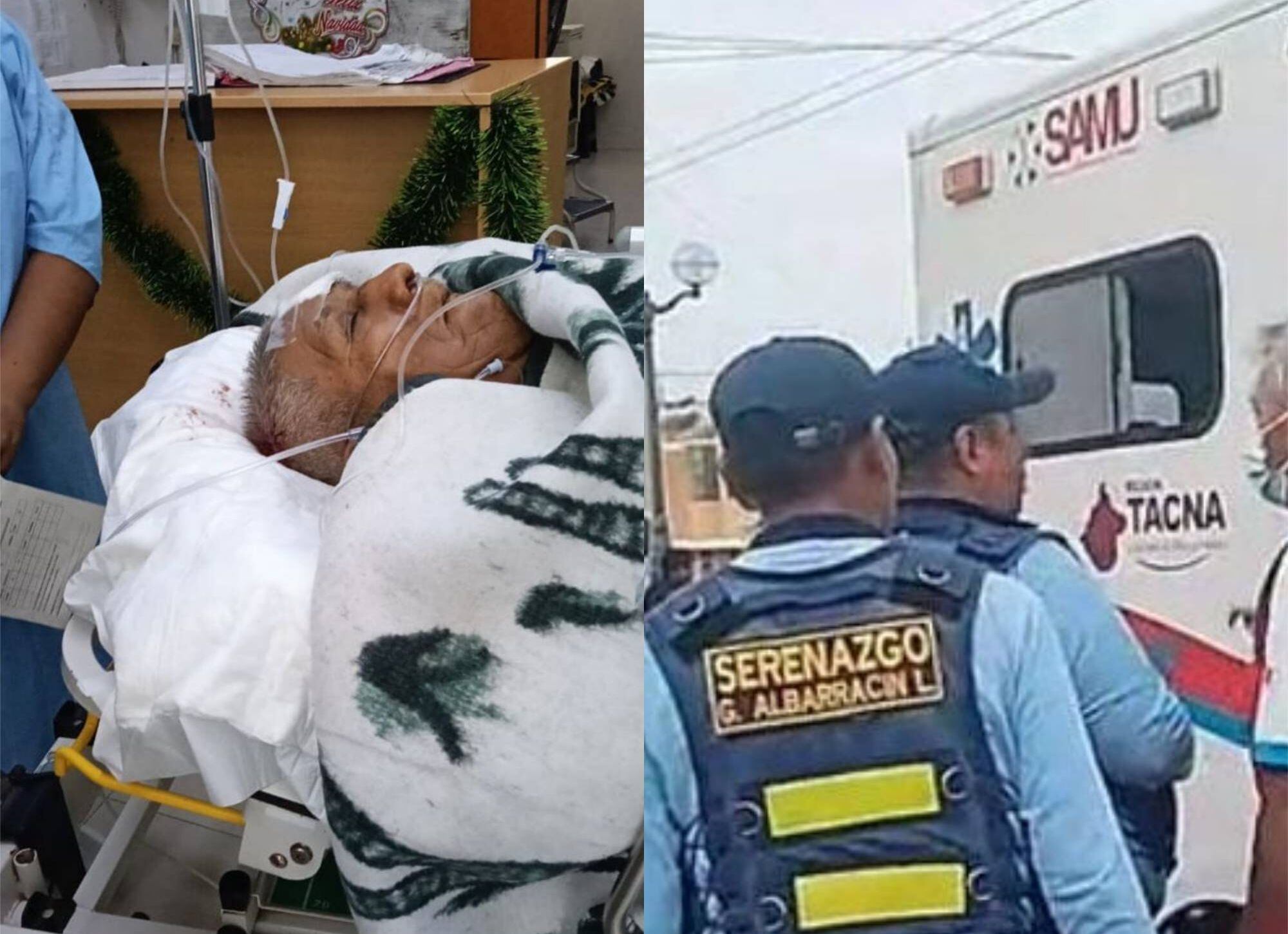 Clemente Flores Mamani (77) fue trasladado de emergencia al hospital Hipólito Unanue. (Foto: Difusión)