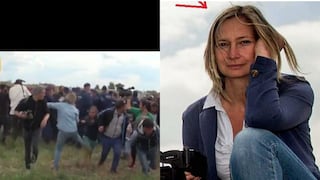 ¡Indignante! camarógrafa patea a refugiados sirios que llegaban a Hungria