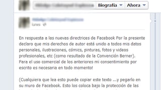 El falso rumor del aviso de "copyright" en Facebook
