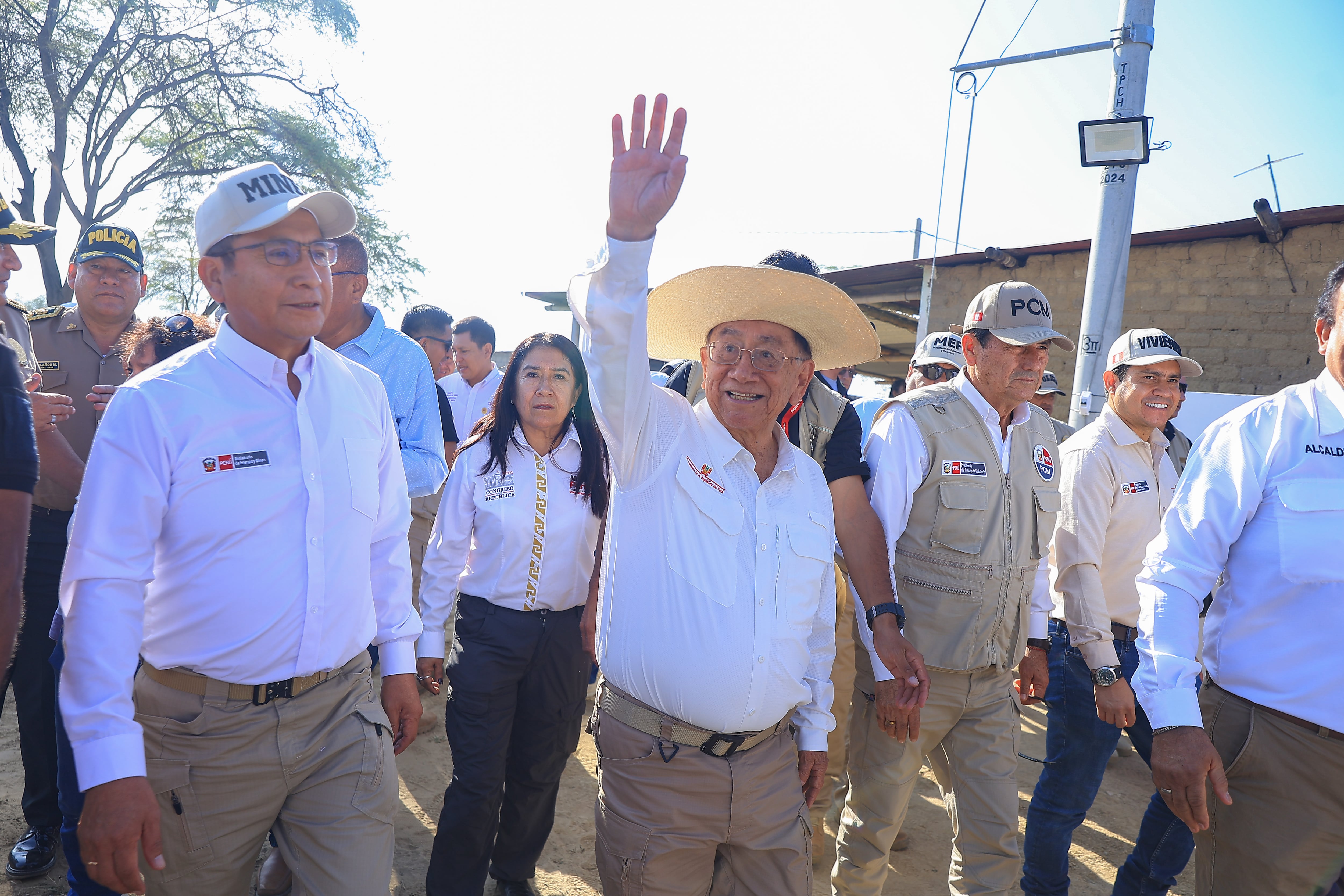 Durante una actividad oficial en Chiclayo, el presidente informó medidas vinculadas a electrificación, agua potable, saneamiento y educación superior para el distrito lambayecano. FOTO: PRESIDENCIA