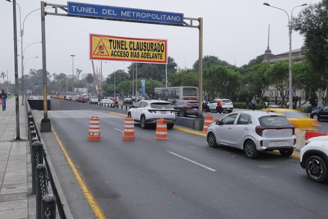 Así se ve el cierre del paso a desnivel de la Vía Expresa por obras de la Línea 2 del Metro (Fotos: Hugo Pérez/GEC)