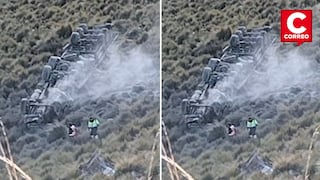 Tráiler se despista y cae a un barranco en la Carretera Central: conductor fallece