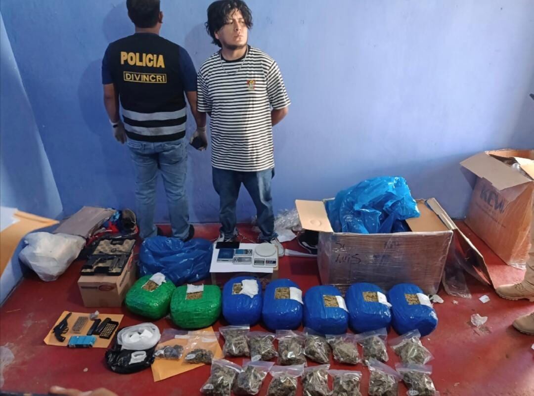 Detienen a comerciante por el presunto delito de tráfico ilícito de drogas en Arequipa. Foto: PNP.