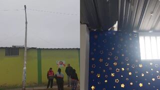 La Libertad: Poste de energía eléctrica cae sobre estructura de jardín en El Porvenir