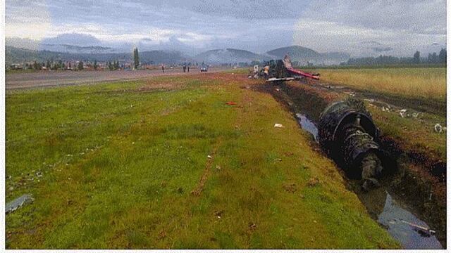 Jauja: tras incendio de avión restablecen las operaciones en el aeropuerto (VIDEO)