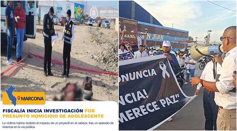 Matan a menor de un balazo en la cabeza en Marcona: población marcha contra la criminalidad