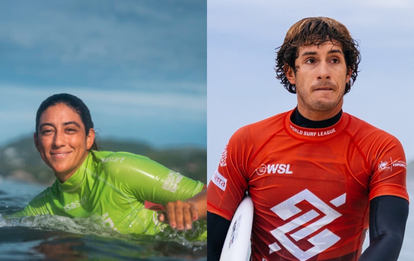 Daniela Rosas y Lucca Mesinas consiguen medalla de plata y bronce, respectivamente, en shortboard de su respectiva categoría. Foto: IPD.