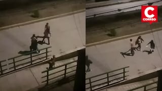 Huancayo: Jóvenes semidesnudos protagonizan violenta pelea en plena vía pública