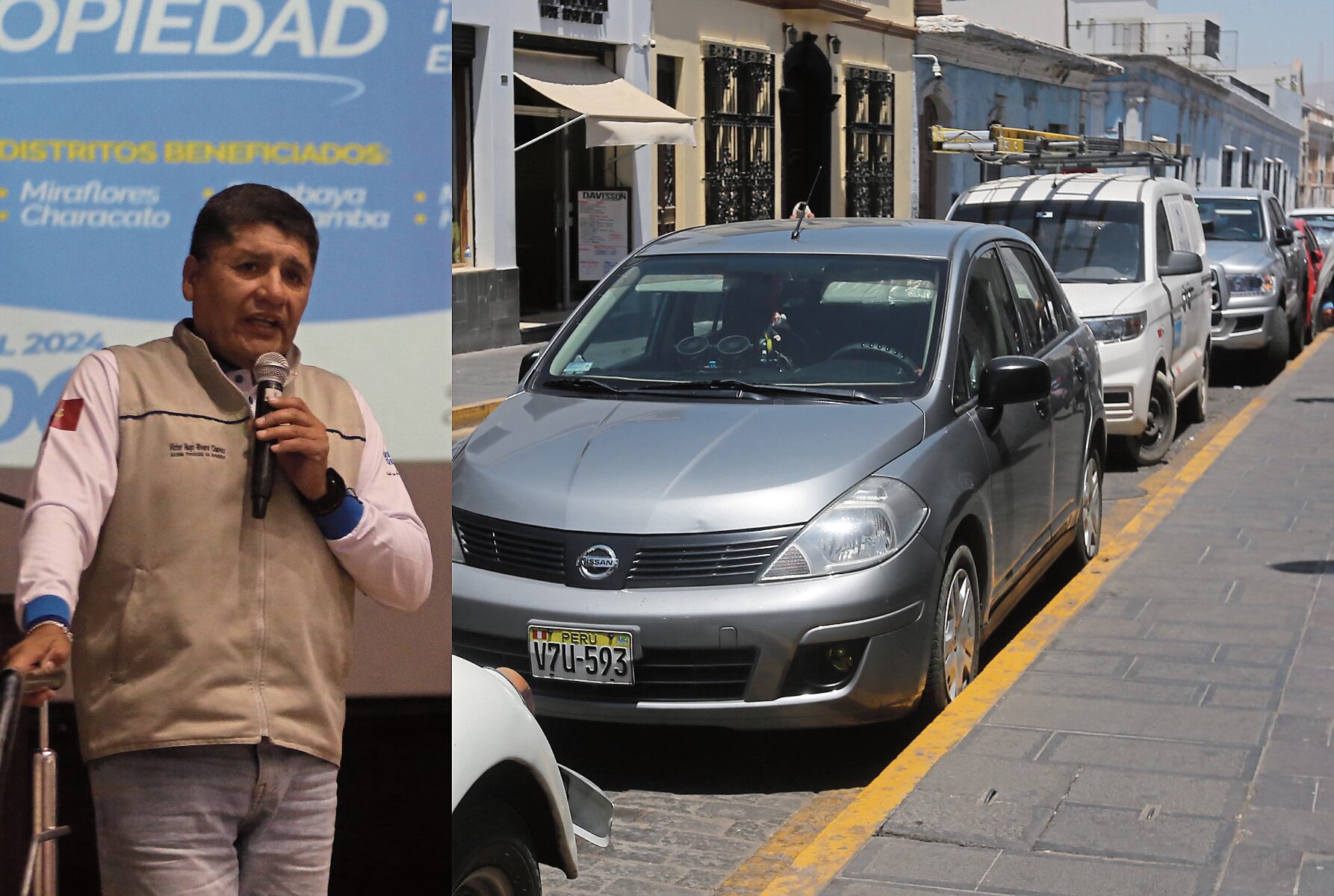 Calles convertida en playas de estacionamiento. (Foto: GEC)