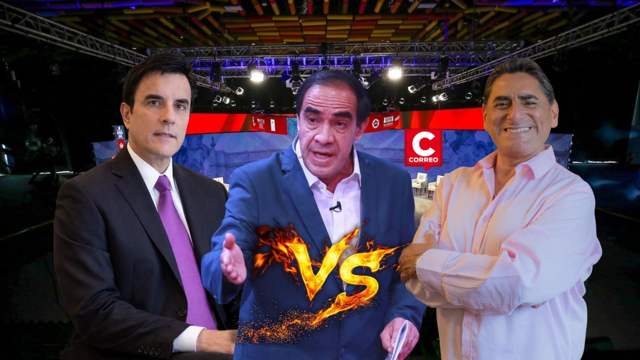 Espá, Lescano y Álvarez plantean cambios en educación, innovación y conectividad durante debate electoral. Composición: Diario Correo.