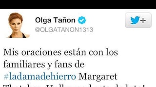 Olga Tañón confundió a Margaret Thatcher con actriz 