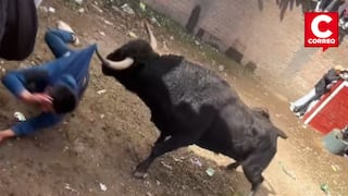 Joven queda grave tras ser embestido por toro durante festividad en Huancavelica